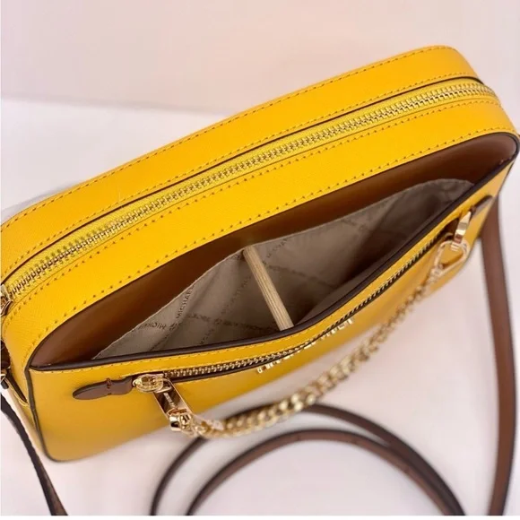 Michael Kors Yellow and Brown Crossbody Bag